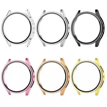 ПК + закаленный алмазный бампер, защитная пленка для экрана для Samsung Galaxy Watch 6, 40 мм, 44 мм, умные часы