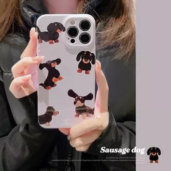 ПК жесткий чехол для телефона с изображением собаки и щенка, милый мультяшный чехол для Iphone 11 13 Promax 14 7 8 Plus Xsmax Xr X 12 Pro Max, милая задняя крышка For iphone 14plus