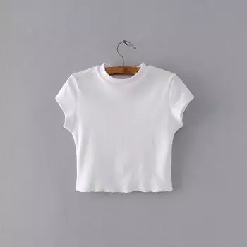 PL Silm Ins футболка с круглым вырезом, коротким рукавом, однотонная White S