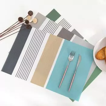 Placemat PVC Thermal Insulation Dining Table Mat Waterproof Oil-proof Simple Nordic Hotel Restaurant Home Western Dining Mat 30x45cm зелёный