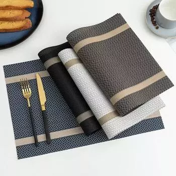 Placemats Dining Table Placemats Durable Washable Wipeable PVC Table Mats Pads for Hotel Banquet Party Home Decoration 1PC&30X45CM коричневый