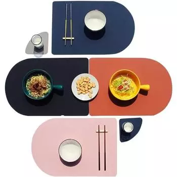 Placemats for Dining Table Set of 1/4/6Washable Leather Non-Slip Heat Resistant Waterproof Placemats and CoastersEasy to Clean 1 pcs