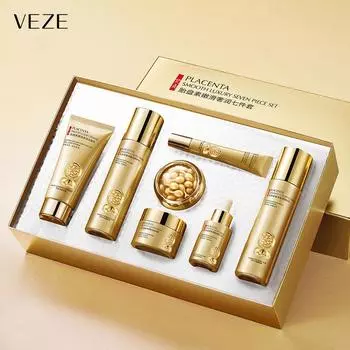 Placenta Tender Hydrating Набор из семи увлажняющих средств по уходу за кожей Набор увлажняющих и освежающих лосьонов для ухода за кожей