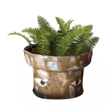 Плачущий цветочный горшок из смолы с абстрактным лицом, эмоциональный плачущий цветочный горшок с дренажным отверстием для использования в помещении и на открытом воздухе, домашний декор, подарок любителям растений