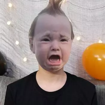 Плачущий детский головной убор в стиле панк, страшная забавная латексная подушка для лица, реалистичный аксессуар для костюма