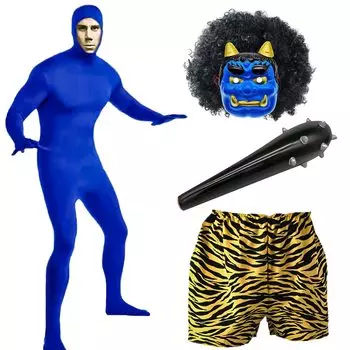 Плачущий настоящий 5 костюмов Setsubun Red Oni Ao Oni Setsubun Bean Local Oni Mask Face Mask Oni [BXINF] (АО Сет)