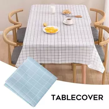 Plaid Decorative Linen Tablecloth Multipurpose Waterproof Oilproof Thick Rectangular Wedding Dining Table Cover Tea Table Cloth 90*137cm