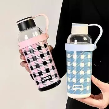 Plaid High Appearance Level Thermos Cup Office Tea Cup Portable Stainless Steel Water Cup Women s Gift Cup 550ml