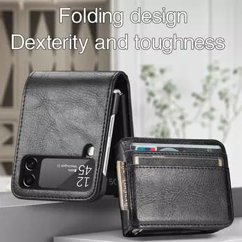 Plain Luxury Leather Wallet Cover Case For Samsung Galaxy Z Flip4 5g Flip 4 Flip3 Flip 3 Zflip4 Anti -Knock Phone Accessories for Samsung Z Flip красный