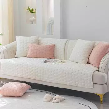 Простые нескользящие бархатные чехлы для дивана на 2/3 подушки, стеганые зимние плюшевые чехлы для мебели, чехлы для подлокотников, чехлы для сидений, домашний декор Cushion cover45x45cm