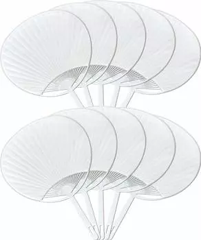 Plain white fans that you can draw regular size on, (50 pieces) белый