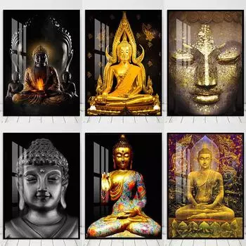 Плакат Будды, настенный художественный холст, эстамп, художественная живопись на холсте, настенная живопись в буддизме 21cm30cm NoFrame