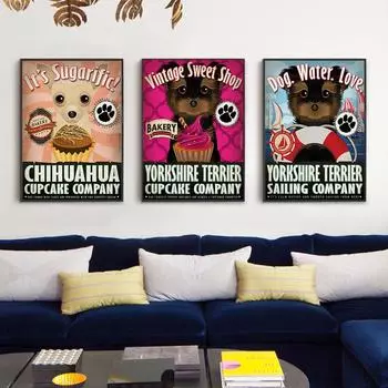Плакат Cocina собака животные любят воду и идти в поход настенный плакат настенный художественный декор украшение для гостиной декор для детской комнаты домашние животные 21cm30cm NoFrame