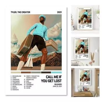 Плакат Creator, музыкальный альбом рэпера, позвони мне, если потеряешься, постер на холсте, эстетическое настенное искусство для комнаты подростков, спальни, офиса, общежития, декор 20x30cm A