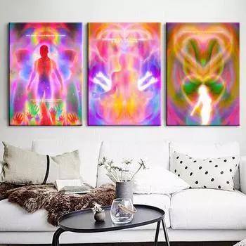 Плакат для йоги и медитации, современный духовный мир, холст, картина, принт, абстрактное искусство, картина для гостиной, домашний декор, Cuadros 21x30cm No Framed