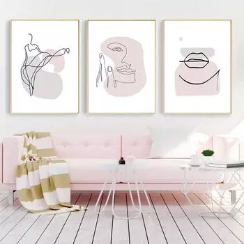 Плакат для рисования линий в скандинавском стиле, холст, картина, абстрактная форма, настенное искусство, декоративная картина для современного дома, декор для гостиной 21*30cm