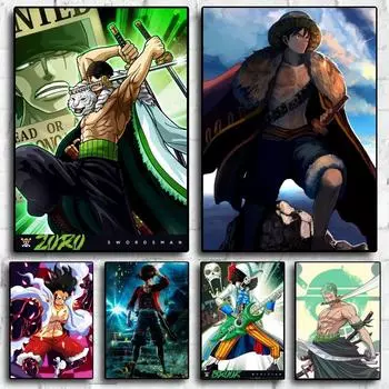 Плакат и картина, интегрированное украшение стены Луффи Зоро, украшение для детской спальни, изображение персонажа из мультфильма, Hd Art 21cm30cm NoFrame