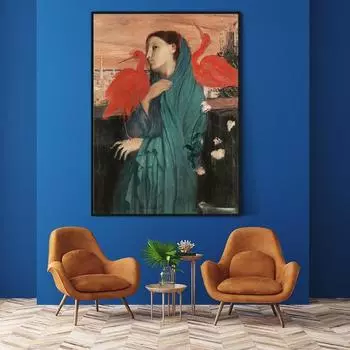 Плакат «Молодые женщины и ибис» Эдгар Дега Выставка импрессионистов Музей Неоклассическая живопись маслом 21cm30cm NoFrame