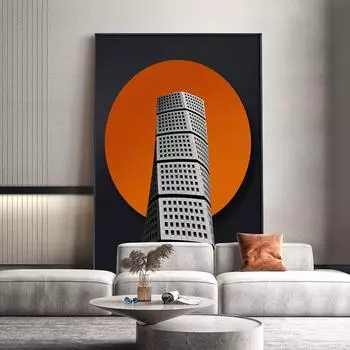 Плакат на скандинавскую тему, креативное здание, холст, живопись, визуальное искусство, настенные постеры, принт, настенные картины для гостиной, украшения офиса 21*30cm