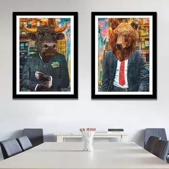 Плакат о фондовом рынке, настенный бизнес, холст, живопись, современные граффити, абстрактные картины для брокеров, офисный декор, банкиров, подарок 21cm30cm NoFrame