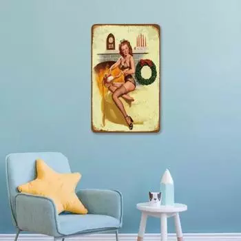 Плакат оловянные таблички с принтом, сексуальный изысканный ретро-стиль, женский узор, жестяная табличка для дома C