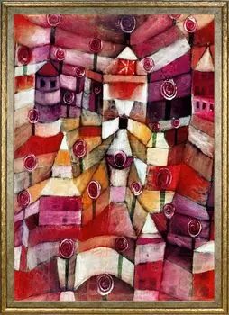 Плакат Пауль Клее Размер А3 Интерьерные обои Живопись Искусство Плакат Золотая рамка (Сад роз)