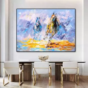 Плакат с бегущей лошадью, напечатанный на холсте, стена гостиной, украшение дома в стиле поп-арт 21cm30cm NoFrame