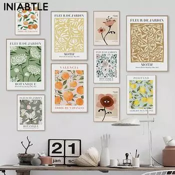 Плакат с цветочным рынком, фруктовый принт, акварель, растение, холст, картина, абстрактное настенное искусство, скандинавская современная картина, домашний декор для гостиной 21cm30cm NoFrame