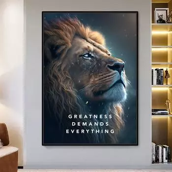 Плакат с изображением льва на холсте, на стене гостиной, в стиле поп-арт, украшение дома 21cm30cm NoFrame