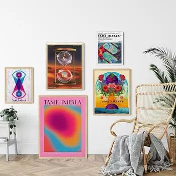 Плакат с изображением прирученной импалы, винтажная красочная картина на холсте, ретро-искусство на стене, музыкальный альбом, подарок, абстрактная картина, комната, домашний декор 21x30cm No Framed