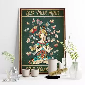 Плакат с медитацией и речью, йога, бодибилдинг, принт, настенная живопись, хиппи, украшение для девушки цветка 21cm30cm NoFrame