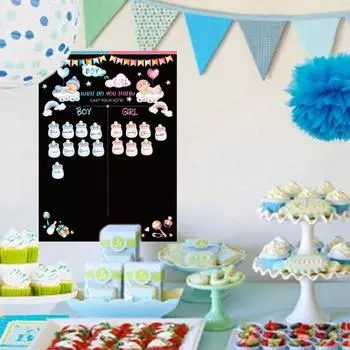 Плакат с наклейками на бутылочку для объявления пола ребенка для вечеринки в честь объявления пола ребенка в честь рождения ребенка чёрный
