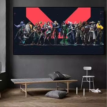 Плакат с печатью персонажей, игровая комната, гостиная, изображение для электронной игры, современный холст 20cm40cm NoFrame