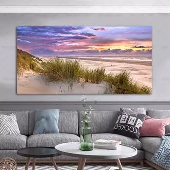 Плакат с песчаным пляжем, пейзажные фотографии для гостиной, красивое небо, холст, живопись, принты, современный домашний декор, настенное искусство, без рамки 20cm40cm NoFrame