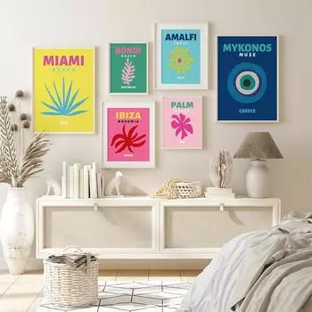 Плакат с простым рисунком, красочный принт на холсте, путевые хроники, ремесленные подарки 21cm30cm NoFrame