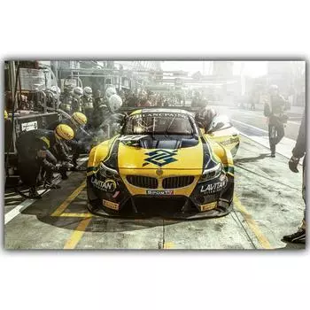 Плакат со спортивным автомобилем на заказ, украшение для дома, модный настенный постер из шелковой ткани, дизайн автомобиля, обои 21x30cm No Frame