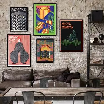 Плакат Tame Impala и принты Arctic Monkeys Am, альбом, музыкальная типография, настенная живопись на холсте, декоративная картина для комнаты подростка 21x30cm No Framed