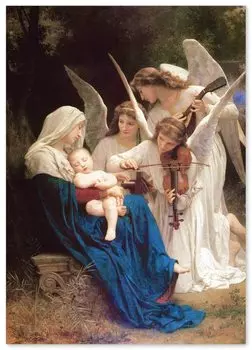 Плакат Уильям Адольф Бугро формата А2 в интерьерной живописи Арт Обои Плакат Песнь Ангелов [Сделано в Японии] [Для обоев]