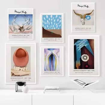 Плакат выставки Пикассо «Женщина-художница», Абстрактное искусство, Печать на холсте в Джорджии, Винтажная настенная картина для спальни, домашнего декора 21x30cm No Framed