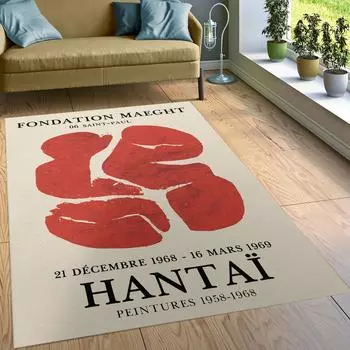 Плакат выставки Simon Hantai Galerie Maeght, абстрактный минимализм, живопись, ковры для спальни, эстетический коврик, коврик для двери в спальню 40X60cm-16x24in