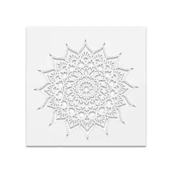 Плакаты для самостоятельной живописи - прочные и многоразовые трафареты для печати постеров формата А3, холст с изображением мандалы, включая деревянную ткань 4-30*30cm
