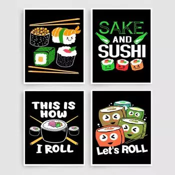 Плакаты и гравюры с скандинавской едой, картины маслом суши, домашний декор для кухни и ресторана 21cm30cm NoFrame