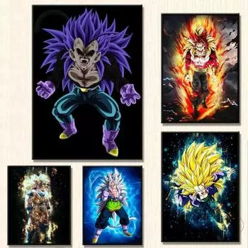 Плакаты и картины, комиксы Сон Гоку Какарот, картинки, друзья, подарки, украшения для детской спальни, печать высокого разрешения 21cm30cm NoFrame