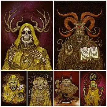 Плакаты и печатные изображения великих колдовских демонов старого поколения интегрируются в народное настенное искусство 21cm30cm NoFrame