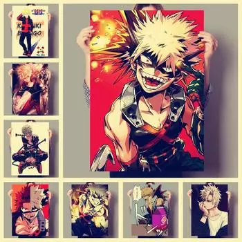Плакаты и принты Boku No Hero My Hero Academia аниме Бакуго Кацуки/Мидория Изуку искусство домашний диван Настенный декор холст постер A4 21x30cm No Frame