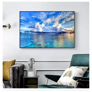 Плакаты и принты, холст, картина, Mediterran, скандинавская настенная картина для гостиной, природный закат, пейзаж с озером 21cm30cm NoFrame