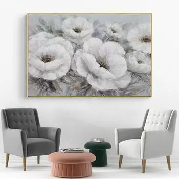 Плакаты и принты с белыми цветами на стене, современное украшение дома для гостиных, спален и спален 21cm30cm NoFrame