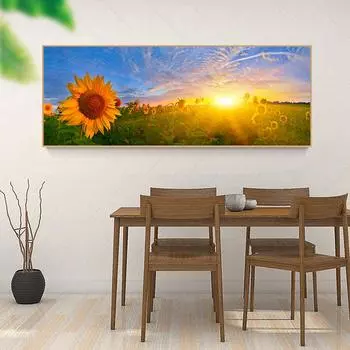 Плакаты и принты с подсолнухами, солнечный закат, цветы подсолнуха, холст, живопись, настенные художественные фотографии, современный домашний декор, большой размер 20cm40cm NoFrame