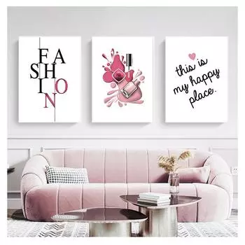 Плакаты и принты, современная модульная картина, модная художественная роспись, настенная живопись для декора салона, CH135, лак для ногтей, настенная живопись на холсте 21cm30cm NoFrame