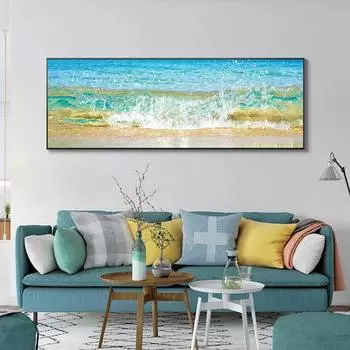 Плакаты и принты современного искусства с видом на море Плакаты с пейзажами Картина маслом Украшение Картина Гостиная Настенная роспись Украшение дома 20cm40cm NoFrame